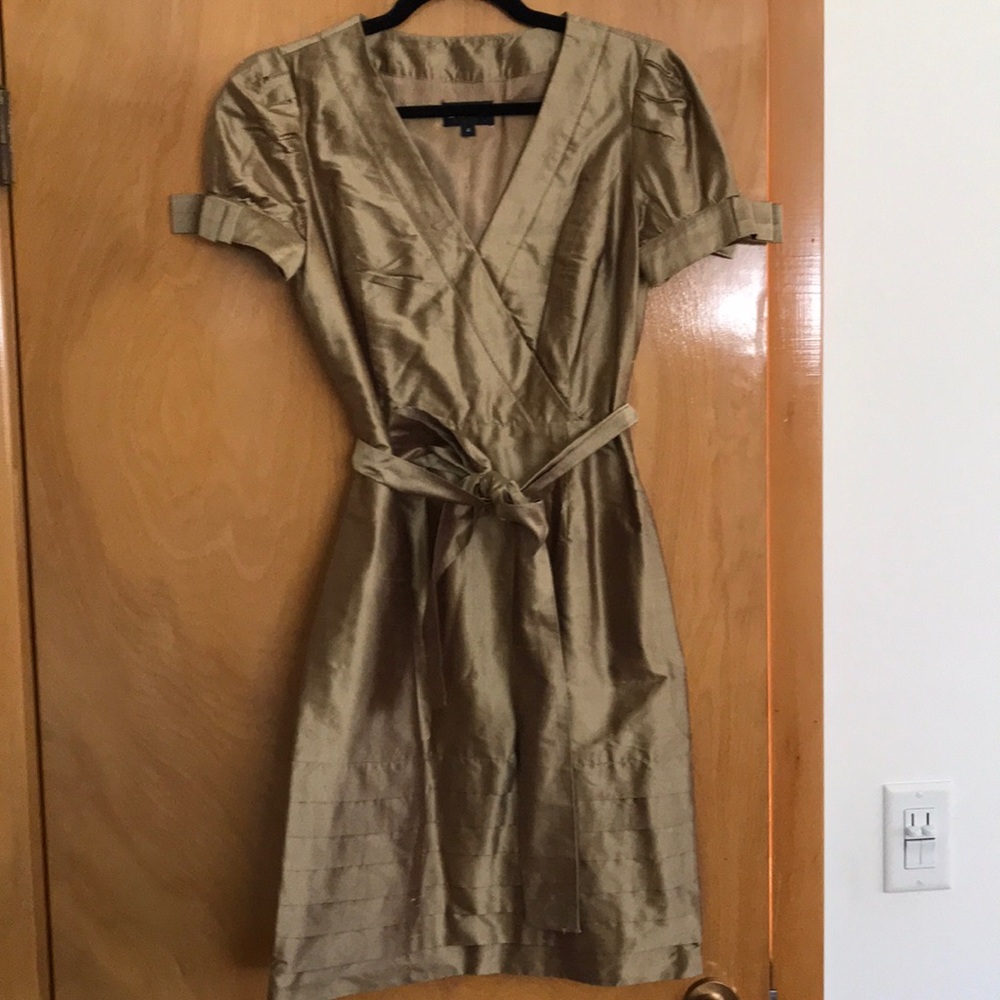 Gold silk shani dress size 4